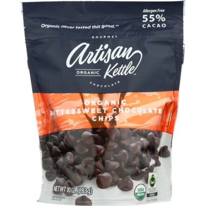 ARTISAN KETTLE: Morsels Organic Bittersweet Chocolate, 10 oz