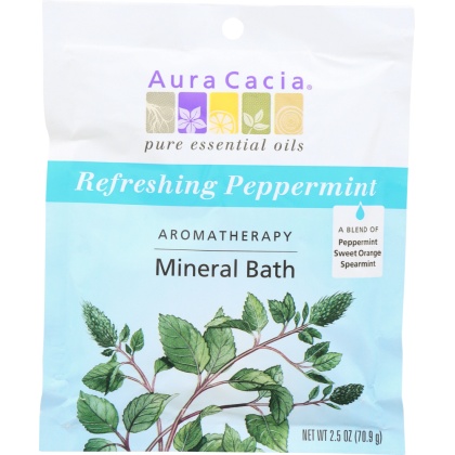 AURA CACIA:  Aromatherapy Mineral Bath Refreshing Peppermint , 2.5 Oz