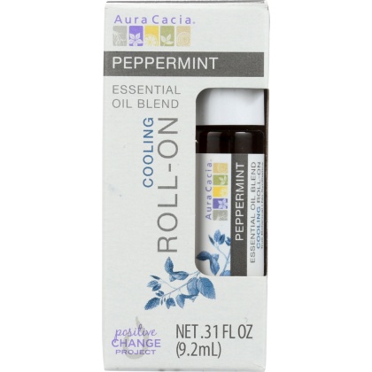 AURA CACIA: Oil Essential Roll-on Peppermint 0.31 oz