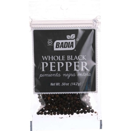 BADIA: Whole Black Pepper, 0.5 oz