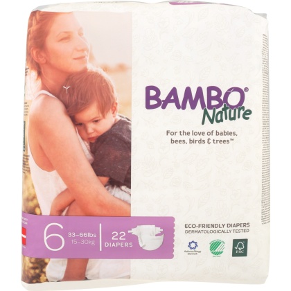 BAMBO NATURE: Diaper Baby Size 6, 22 pk