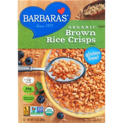 BARBARA\'S: Organic Brown Rice Crisps Cereal, 10 oz