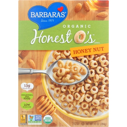 BARBARAS: Organic Honest O\'s Cereal Honey Nut, 10 oz