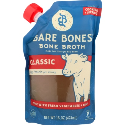 BARE BONES: 100% Grass Fed Beef Bone Broth, 16 oz