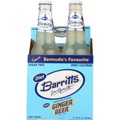 BARRITT\'S: Diet Ginger Beer 4x12 Oz Bottle, 48 oz