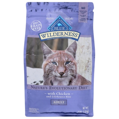 BLUE BUFFALO: Wilderness Adult Cat Food Chicken Recipe, 4 lb