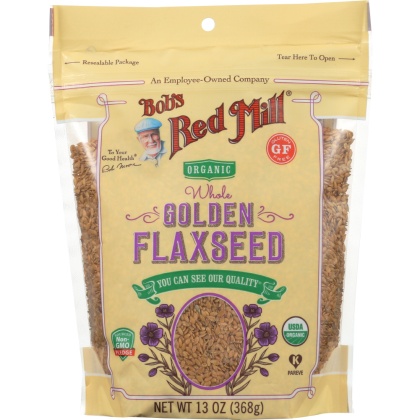 BOBS RED MILL: Organic Whole Golden Flaxseed, 13 oz