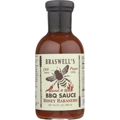 BRASWELL: Sauce BBQ Honey Habanero, 13.5 oz