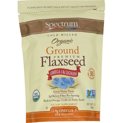 SPECTRUM ESSENTIAL: Organic Ground Premium Flaxseed, 14 oz