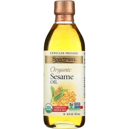 SPECTRUM NATURALS: Organic Sesame Oil Unrefined, 16 oz