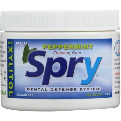 SPRY: Peppermint Chewing Gum 100 Pieces, 108 Gm