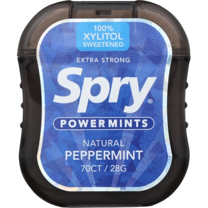 SPRY: Peppermint Xylitol Power Mints, 70 ct