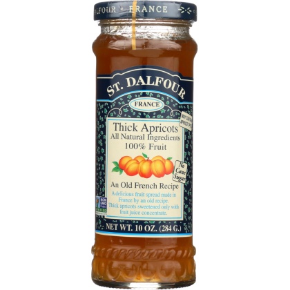 ST DALFOUR: All Natural Fruit Spread Apricot, 10 oz