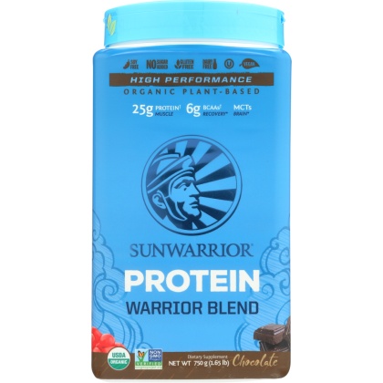 SUNWARRIOR: Warrior Blend Protein Powder Chocolate, 750 gm