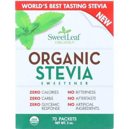 SWEETLEAF: Organic Stevia Sweetener, 70 Packets