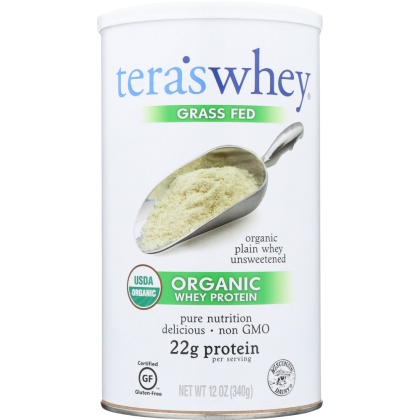 TERA\'S WHEY: Organic Plain Whey Protein, 12 oz