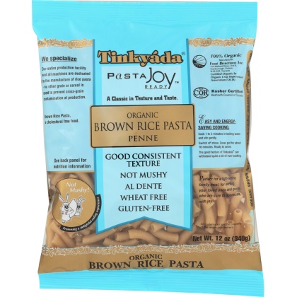 TINKYADA: Organic Brown Rice Penne Pasta, 12 oz