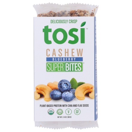 TOSI HEALTH: Cashew Blueberry Super Bites, 2.40 oz