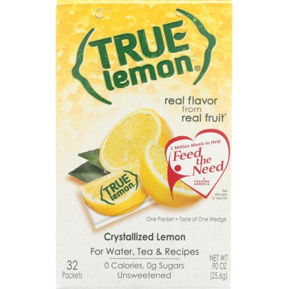 TRUE LEMON: Crystallized Lemon 32 Packets, 0.9 oz