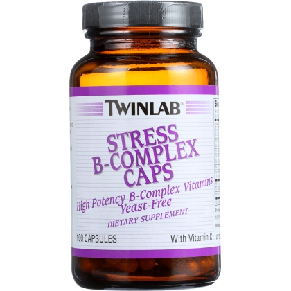 TWINLAB: Stress B Complex High-Potency Caps with Vitamin C, 100 Capsules