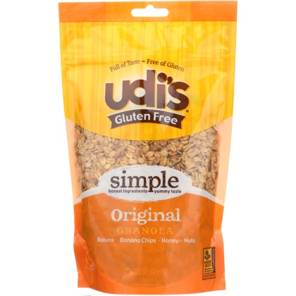 UDIS: 100% Whole Grain Gluten Granola Original, Dairy Soy & Nut Free, 12 Oz