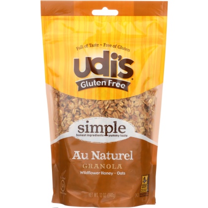 UDI\'S: 100% Whole Grain Gluten Free Granola Au Naturel, Dairy Soy & Nut Free, 12 oz