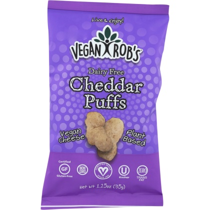 VEGANROBS: Cheddar Puffs Dairy Free, 1.25 oz