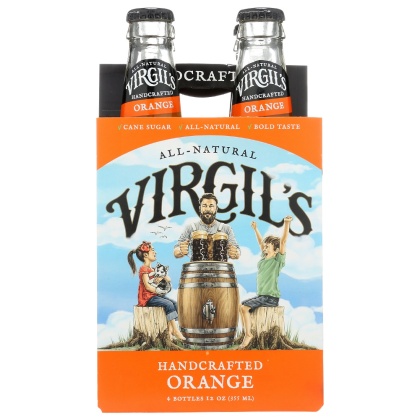 VIRGIL\'S: Handcrafted Orange Soda 4-12 oz, 48 oz