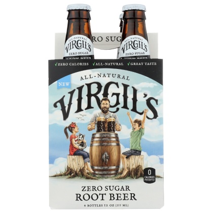 VIRGIL\'S: Zero Sugar Root Beer 4 Pack, 48 fo