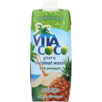 VITA COCO: Pure Coconut Water with Pineapple, 17 oz