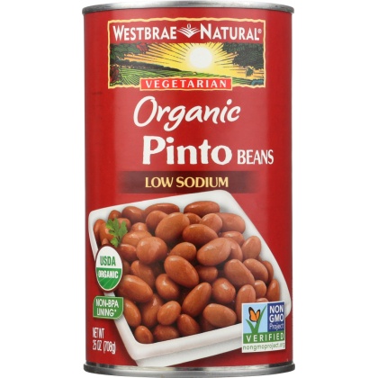 WESTBRAE: Natural Organic Pinto Beans, 25 Oz