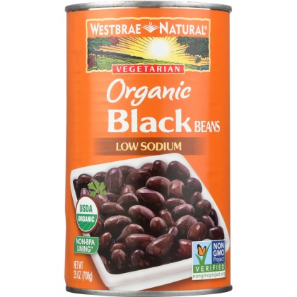 WESTBRAE: Organic Black Beans, 25 oz