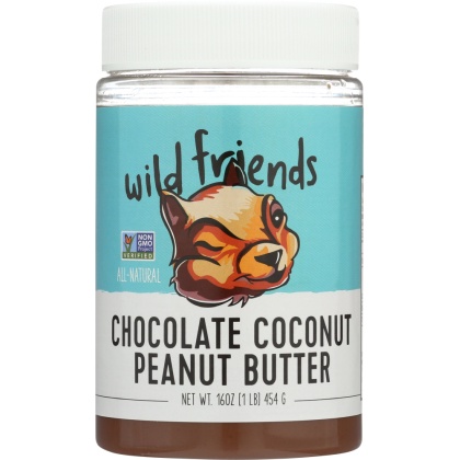 WILD FRIENDS: All Natural Chocolate Coconut Peanut Butter, 16 oz