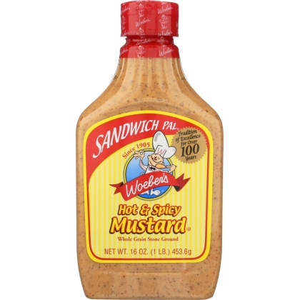 WOEBER: Mustard Sandwich Pal Hot and Spicy, 16 oz