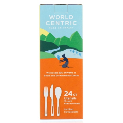 WORLD CENTRIC: Compostable Utensils, 24 pc