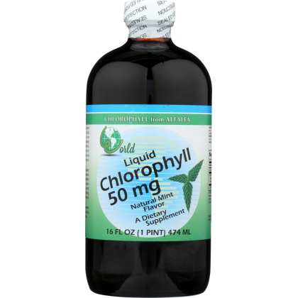 WORLD ORGANIC: Liquid Chlorophyll Mint 50 mg, 16 oz