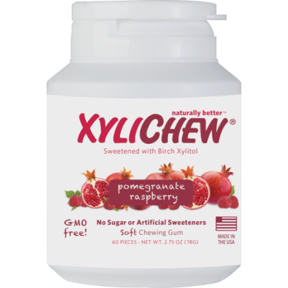 XYLICHEW: Pomegranate Raspberry Gum No Sugar, 60 pc