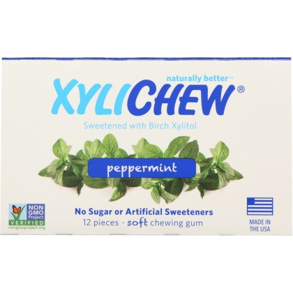 XYLICHEW: Sugar Free Chewing Gum Peppermint, 12 pc