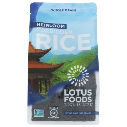 LOTUS FOODS: Heirloom Forbidden Black Rice, 15 oz