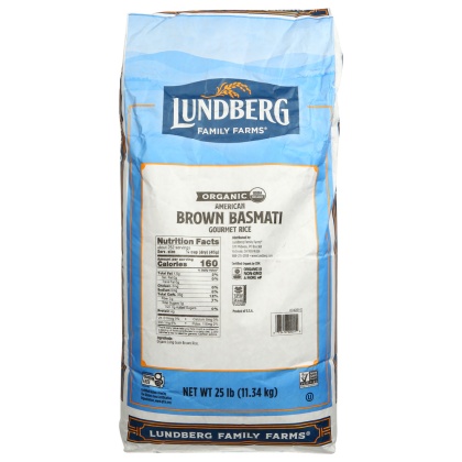 LUNDBERG: Brown Basmati California Organic, 25 lb