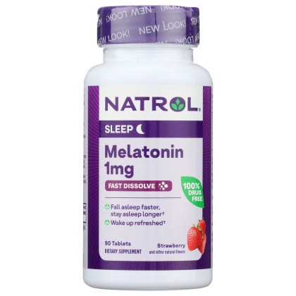 NATROL: Melatonin Strawberry Flavor 1 Mg, 90 tablets