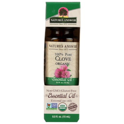 NATURE\'S ANSWER: Organic Essential Oil 100% Pure Clove, 0.5 oz