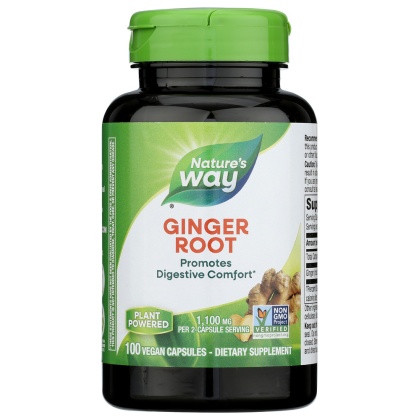 NATURES WAY: Ginger Root 550 mg, 100 Veg Capsules