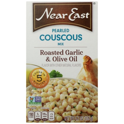 NEAR EAST: Pearled Coucous Mix Roasted Garlic and Olive Oil, 4.7 Oz
