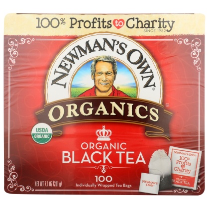 NEWMAN\'S OWN ORGANICS: Organic Black Tea 100 Tea Bags, 7.05 oz