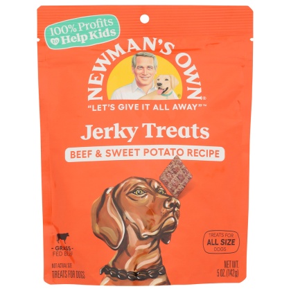 NEWMANS OWN ORGANIC: Dog Treat Beef Jerky  Beef Sweet Potato, 5 oz