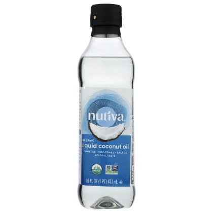 NUTIVA: Liquid Coconut Oil Classic Glass, 16 oz