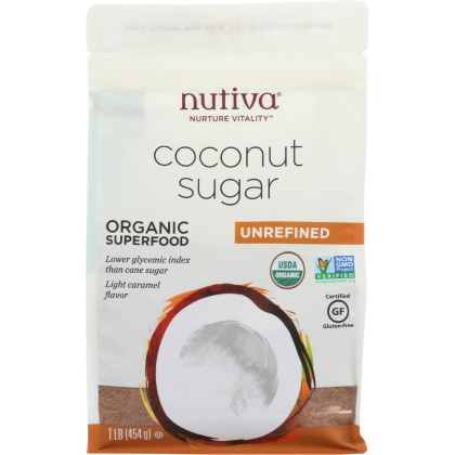 NUTIVA: Organic Coconut Sugar Unrefined, 16 oz