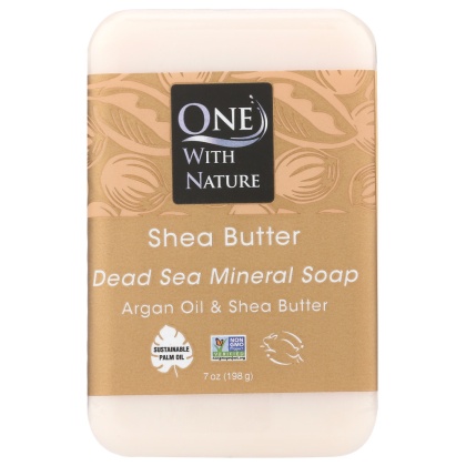 ONE WITH NATURE: Shea Butter Triple Milled Mineral Soap Bar, 7 oz
