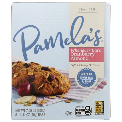 PAMELA\'S: Whenever Bars Oat Cranberry Almond, 7.05 oz